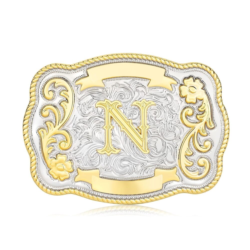 8279 Vintage Belt Buckle Western Cowboy Rodeo Initial Letter ABCDMRJ to Z